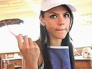 Petite Latina Waitress Fucked For Extra Money